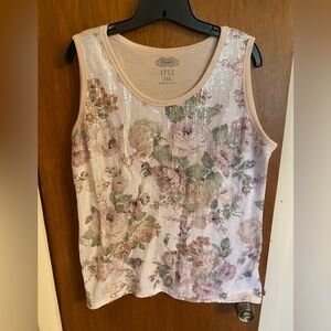 Beautiful vintage sequined sleeveless top size 2XL, GUC
